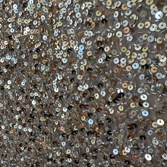 Mac Duggal | 5449 Sequined One Shoulder Evening Gown Simmering Gold Size 8 NWT - Picture 13 of 13